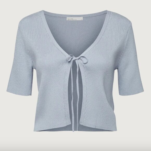 OAK+FORT Cropped Open Front Cardigan in Arctic Ice Size XS (NWOT) - Picture 6 of 6